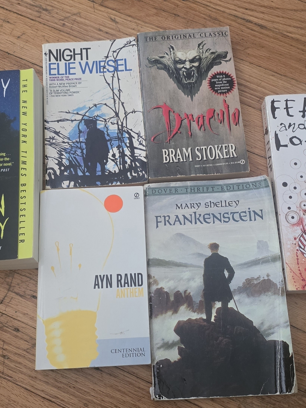 Bram Stoker, Elie Wiesel,  Mary Shelley, Ayn Rand, Hunter S. Tho